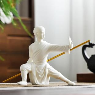 功夫小子陶瓷紫砂摆件中华武术少林武僧人物办公室装饰品家居摆件
