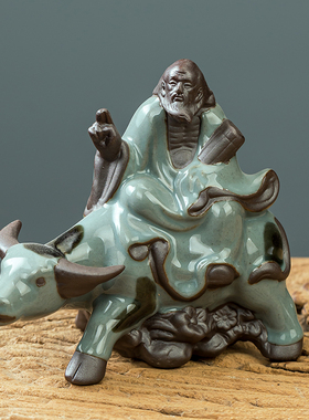 客厅老子出关紫气东来人物装饰