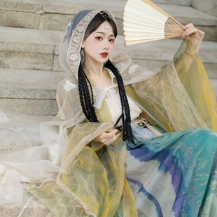 魏晋风汉服女改良仙气飘逸广袖流仙裙古装全套春夏花仙记昼雪破裙