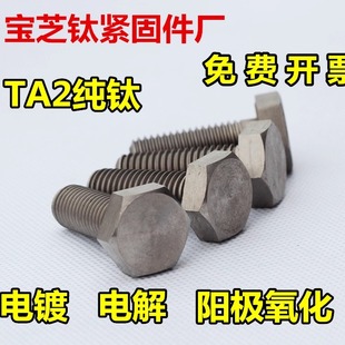 TA2钛外六角螺丝纯钛螺栓M3M4M5M6M8M10M12M14M16M18M20耐腐蚀Gr2