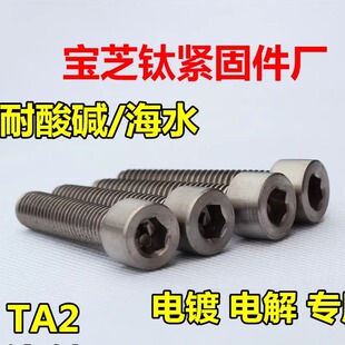 TA2钛内六角螺丝纯钛螺栓M1.6M2M2.5M3M4M5M6M8M10M12耐腐蚀Gr2