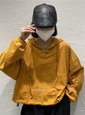 TY1980春季新款2022年韩版长袖宽松百搭抽绳短款连帽卫衣女215389