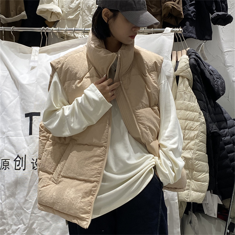 TYJR宽松立领羽绒马甲背心女新款