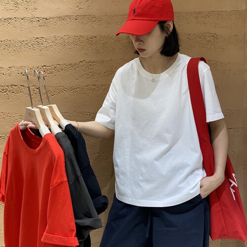 TYJR宽松圆领纯棉短袖T恤上衣女