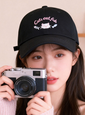 新款可爱卡通刺绣棒球帽子女生春夏出游百搭显脸小鸭舌帽潮大头围