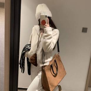 短款 修身 毛韩系白色连帽针织开毛衣CAM467272外套女秋冬季 205新款