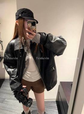 十一石 搭入秋百王 织短裤女小个2子直针筒宽松阔腿休闲裤024TK22