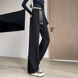 腿窄版 2秋小个子休闲卫裤 秋冬加绒阔女 2直025春K0138 灰色运动裤