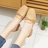 女2026春新款 粗跟百搭包头半拖鞋 31码 网红拖鞋 32小码 低跟舒适凉拖