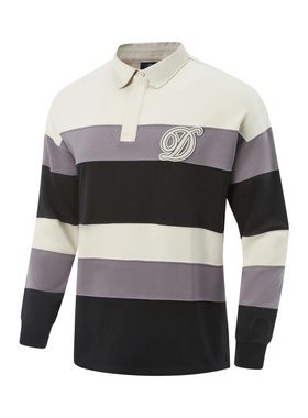 正品李宁男子卫衣26冬季新款舒适透气百搭宽松长袖POLO衫APLV409