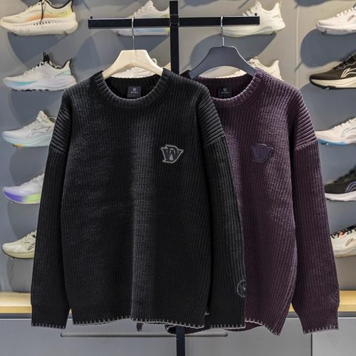 李宁男子毛衣2025冬季新款韦德系列宽松保暖套头编织衫AMBV423