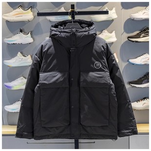 李宁羽绒服男子2025冬季 韦德系列80%鹅绒保暖宽松外套AYMV063 新品