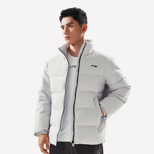 男子防泼水立体裁剪鸭绒短款 新品 羽绒服AYMV215 李宁2025冬季 正品