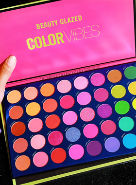 化妆师专用beauty glazed彩色眼影盘玩妆40色儿童舞台妆彩妆正品