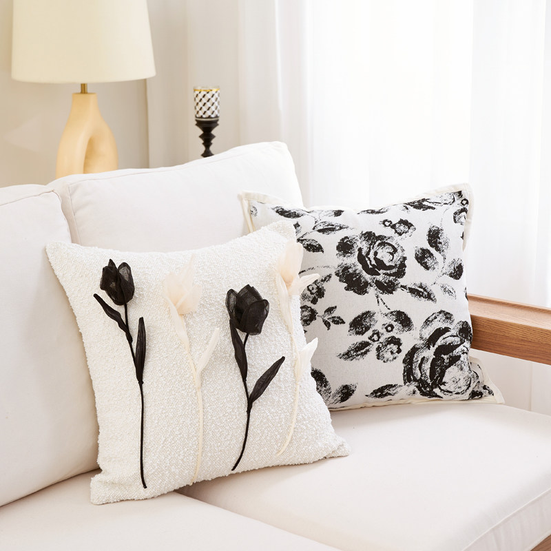 圈圈纱郁金香绑花抱枕