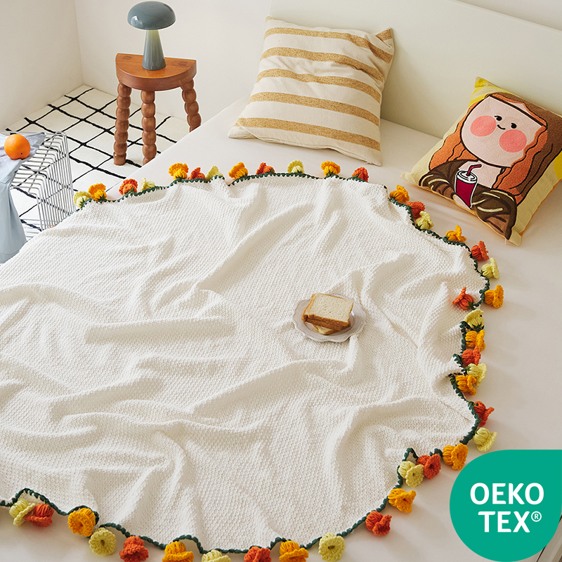 手工玫瑰花毯子铃兰花束毯子成品毛毯2025新款披肩毛毯沙发装饰毯