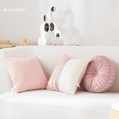 轻奢ins风粉色抱枕沙发客厅靠枕纯色办公室样板间靠枕床头靠垫