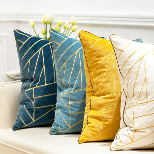 高端抱枕沙发客厅刺绣靠垫床头轻奢高级感靠背枕睡觉靠枕套不含芯