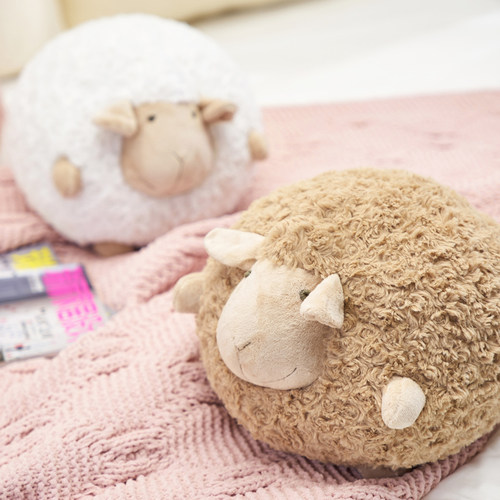 玫瑰绒羊球抱枕车载卧室