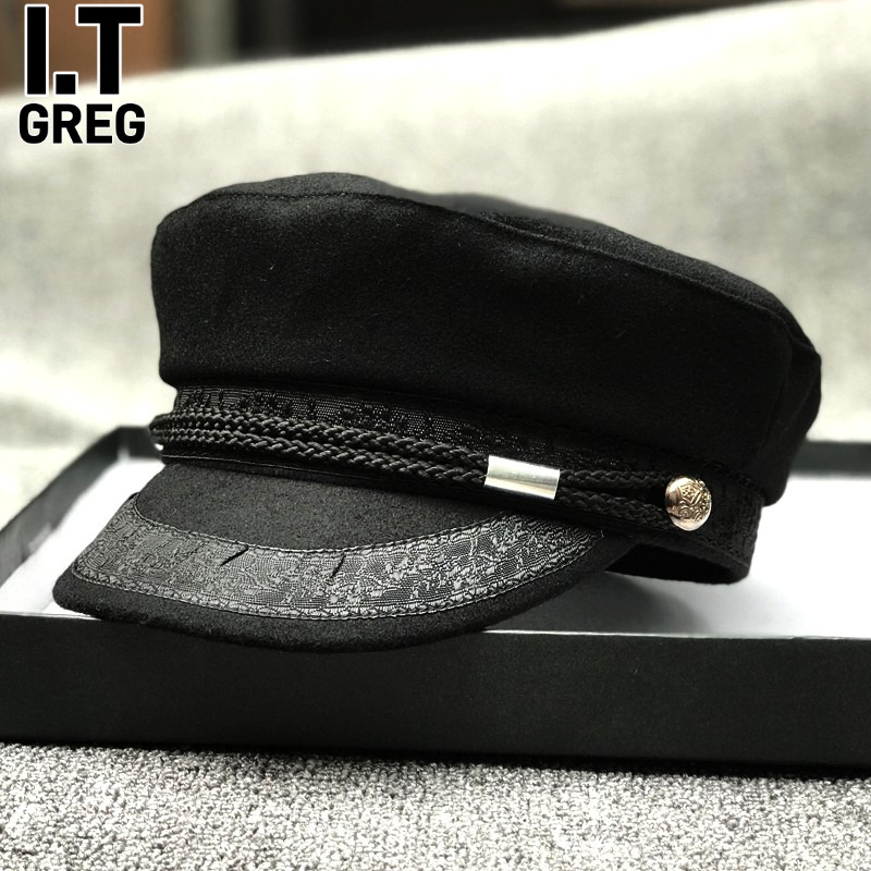 I.Tgreg秋冬百搭毛呢鸭舌帽女潮