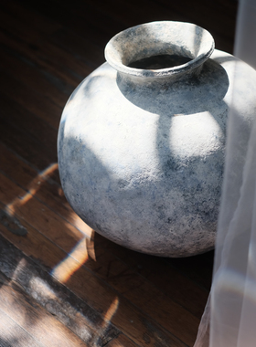 「97 Crafts」日本陶艺作家故金あかり40cm超大花器装置深蓝色