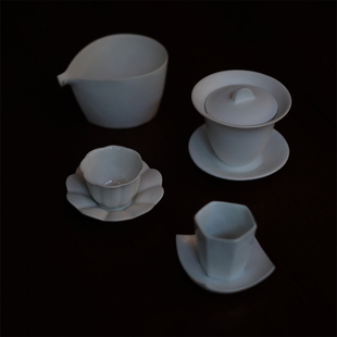 「97 Crafts」日本陶艺作家安藤雅信 白陶系列茶道具公道盖碗茶杯