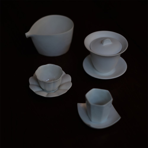 「97 Crafts」日本陶艺作家安藤雅信 白陶系列茶道具公道盖碗茶杯