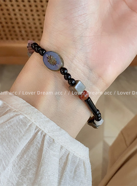 女天然石捷克珠琉璃原创手链国风