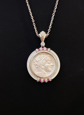 925纯银镶钻雅典娜猫头鹰吊坠