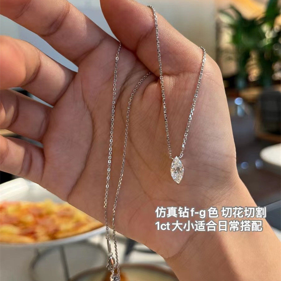 925纯银镀金ins简约单钻马眼钻吊坠choker锁骨链项链 长度可调节,饰品/流行首饰/时尚饰品新,银饰项链,淘宝优惠券,粉丝福利购,淘宝优惠卷