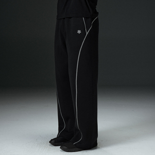 结构分割宽松直筒运动长裤 垂感健身空气层卫裤 款 AFTERGLOW四季