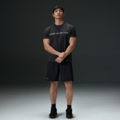 微落肩花纱短袖 健身运动修身 口竹节纹印花TEE AFTERGLOW春夏收袖