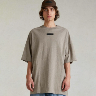 Essentials宽松皮标logo纯色圆领短袖 God T恤潮 弹跳潮人Fear