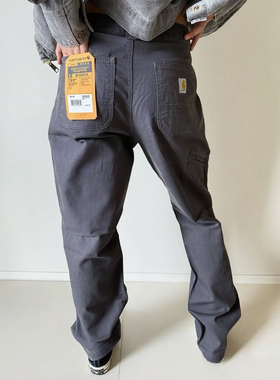 弹跳潮人Carhartt卡哈特美版102291微弹帆布宽松直筒薄款工装长裤