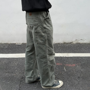 弹跳潮人 Carhartt卡哈特B11水洗帆布复古宽松工装口袋长裤伐木裤