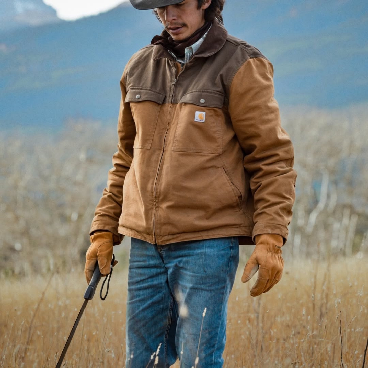 卡哈特主线黄石风蒙大拿拼接夹克