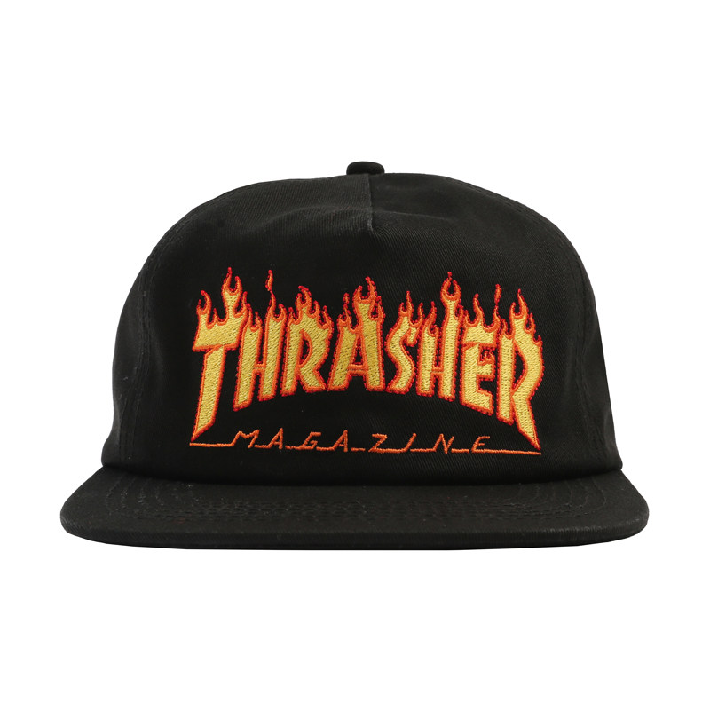 thrasher flame emb snapback 火焰logo刺绣棒球帽街头潮牌鸭舌帽