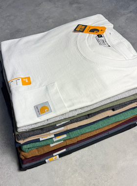 弹跳潮人 Carhartt卡哈特K87经典基础打底工装风男女口袋短袖T恤