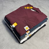 T恤潮 打底口袋长袖 弹跳潮人 Carhartt卡哈特K126宽松圆领纯色工装