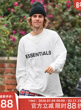 Fear Of God Essentials FOG胸前字母标语20款圆领套头长袖T恤男
