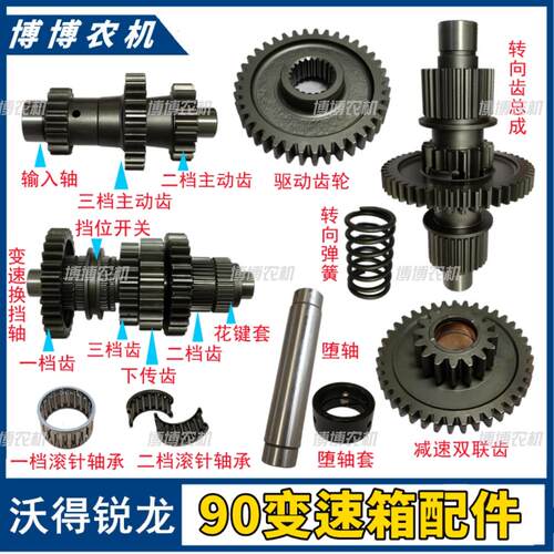 沃得锐龙收割机配件90变速箱齿轮一二三档转向齿减速齿滚针轴承