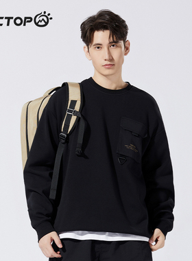 探拓户外休闲卫衣男女同款时尚圆领卫衣长袖春秋季运动上衣套头衫