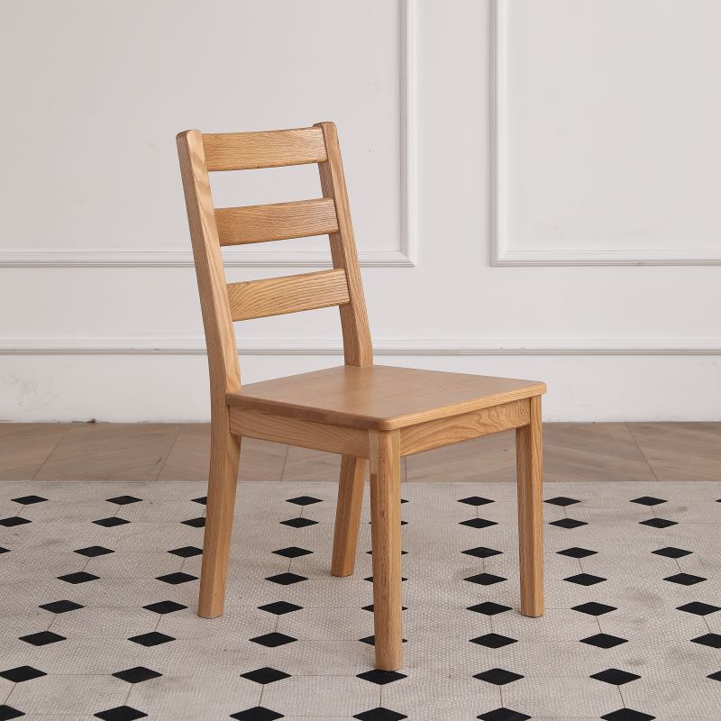 北欧原木横条餐桌椅子实木椅子