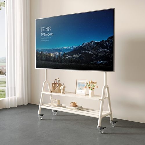 电视机落地支架可移动带轮推车