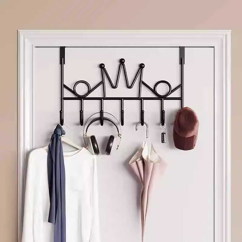 门后挂钩免打孔衣服挂勾卧室厨房冰箱收纳置物架衣帽钩门上挂衣架