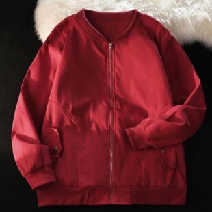 oversize街头刺绣星星棒球服外套春秋大码男女宽松高街情侣夹克潮