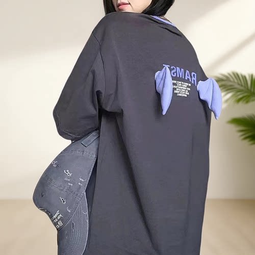 纯棉时尚休闲大码300斤印花恶魔宽松短袖T恤夏季新款潮流复古上衣