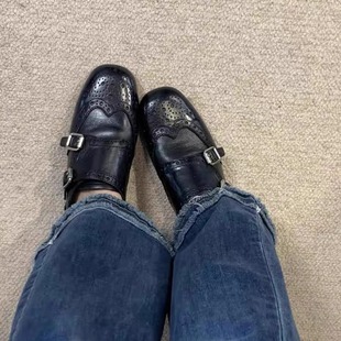 羊皮版~学院风小皮鞋女2025新款隐形内增高5CM真皮复古加绒乐福鞋