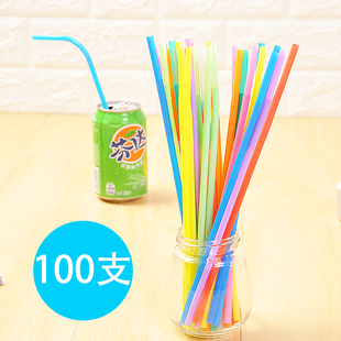 100支炫彩一次性吸管 星星彩色纸果汁饮料吸管儿童水杯玻璃杯吸管