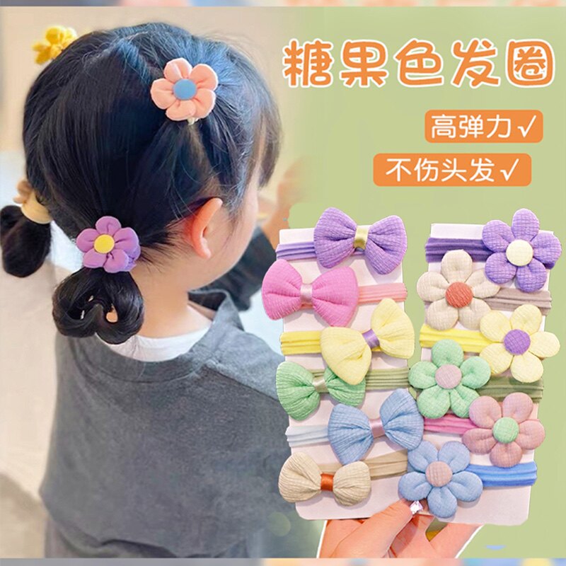 女童可爱不伤发毛巾圈发绳